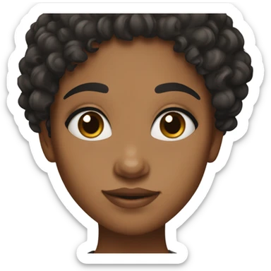A brown girl with curly black hair and dark brown eyes  sticker