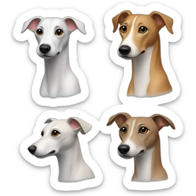 whippet et 4 chats sticker