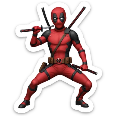 Deadpool with katana sticker