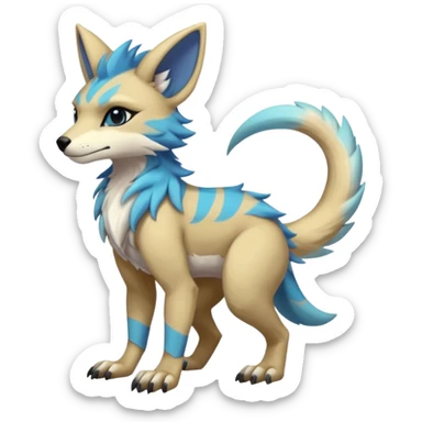 Edgy shiny exotic colorful smooth soft pastel modern anthro furry vernid-trico-Protogen-Primagen-WereGarurumon-hybrid by Falvie, LiLaiRa, AngieWolf sticker
