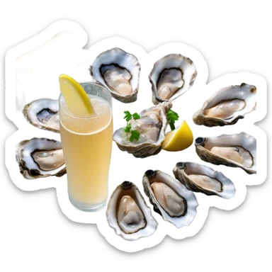 Oyster and champagne sticker