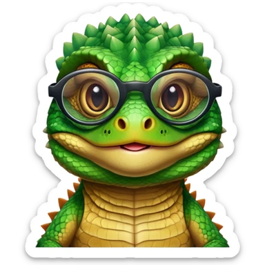 Bearded dragon with glasses sticker