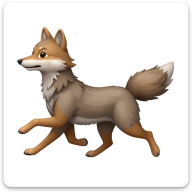 Cartoon like Coywolf running  sticker
