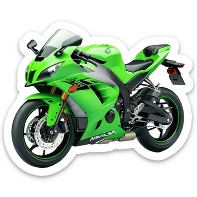 Kawasaki Ninja (Sportbike) - Kawasaki Ninja ZX-10R (Model Year: 2022) (Iconic colour: Green) sticker