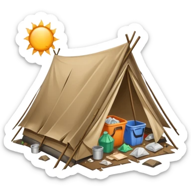 homeless camp icon sticker
