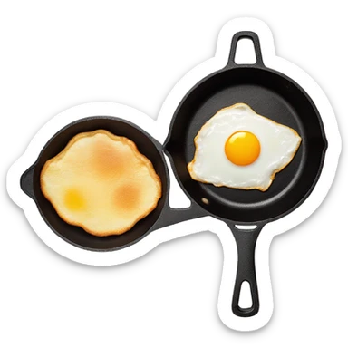 one fried egg in a cast iron pan sticker