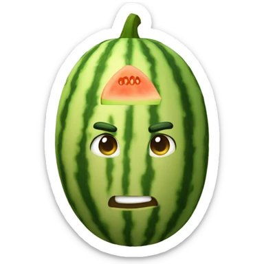 a ridiculous melon knight's head sticker