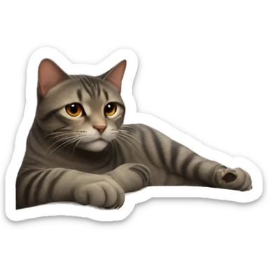 The cat scratches the couch  sticker