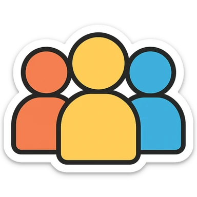 group of people, three figures sticker