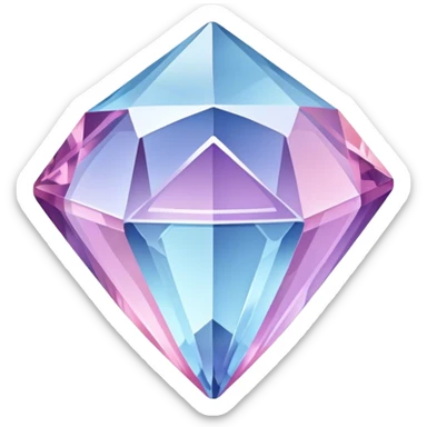 Pastel-blue-purple-pink crystal-gem-stone sticker