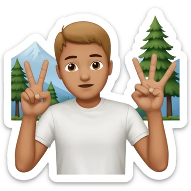 man throwing up bgang sign sticker