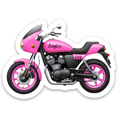 moto sportiva con scritta nera e solo avanti rosa fluorescente  sticker