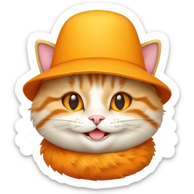 Cheese cat wearing a yellow hat sticker