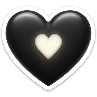 black heart glowing white around outside sticker