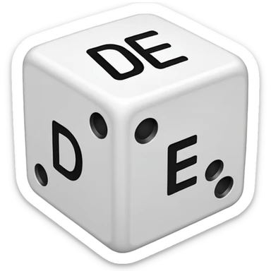 create a dice with der die das written on each visible side sticker