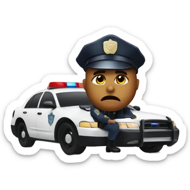 Cop visibly frustrated at vehicle  sticker