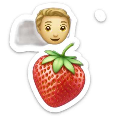 strawberry in a uber with a lot of luxury bagshop  sticker