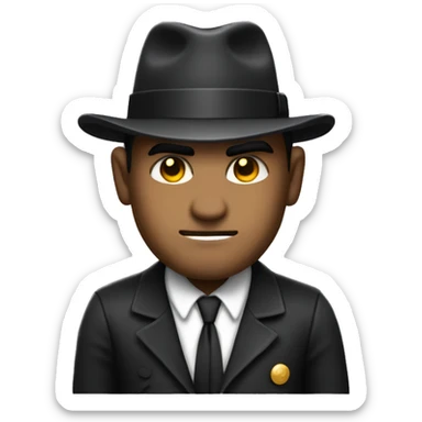 mafia member with revolver only visible upper body sticker