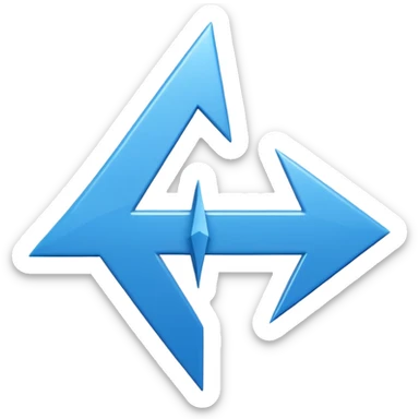 Dual language translation symbol icon. On the left, the Latin letter 'A'. On the right, the Arabic letter 'ع'. A stylish arrow or cycle sign connecting them. Blue and white color palette, 3D render style, glossy finish, isolated on white. sticker