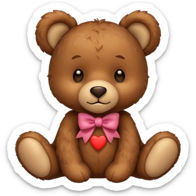 cute teddy bear with bows on two ears sticker