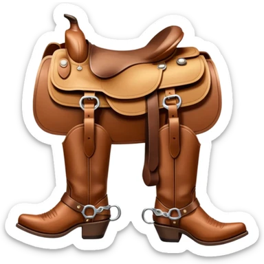 Cowboy boots with horse next to them sticker