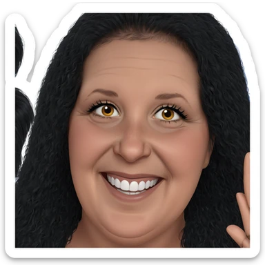 smiling girl with black hair sticker