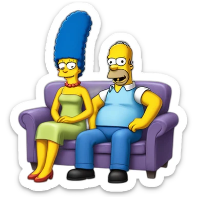 Marge et homer simpson sticker