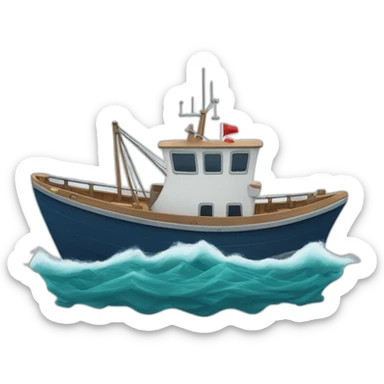 Denmark fishing boat going across the ocean sticker