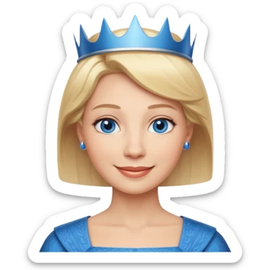 Mother Queen with short blonde hair and blue eyes sticker