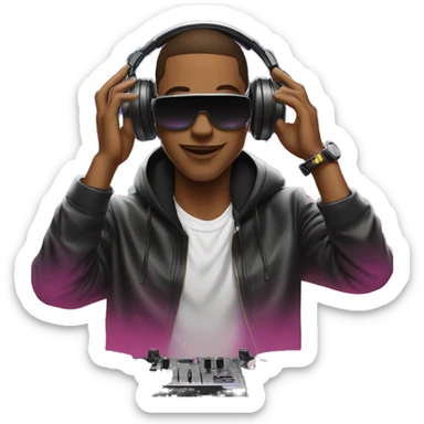 edm dj raving turntables hype sticker