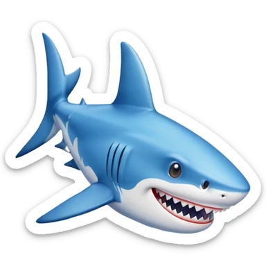 A shark wearing blue sneakers sticker