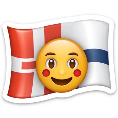 A cartoonish emoji representing English language priority, with the English flag and number 1 symbol sticker