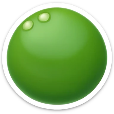 A green pea, round and bright sticker