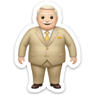 Old fat men in dress suit sticker