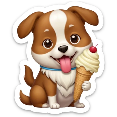 Hund mit Eis sticker