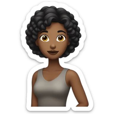 black Woman with black hair Arm Raised sticker