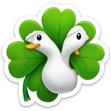 Green shamrock duck sticker