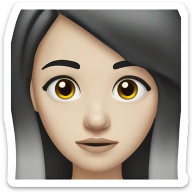 Pale girl black hair sad and heart broken sticker