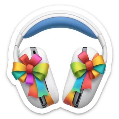 AirPod maxes with bows sticker