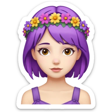 purple hair girl sticker