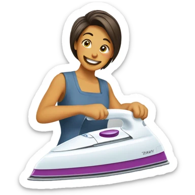ironing happy sticker