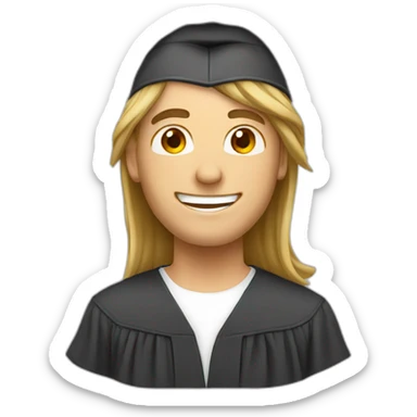 Happy graduate male long hair  emoji sticker