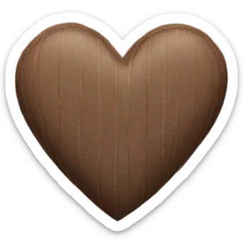 Brown pinstripe heart sticker