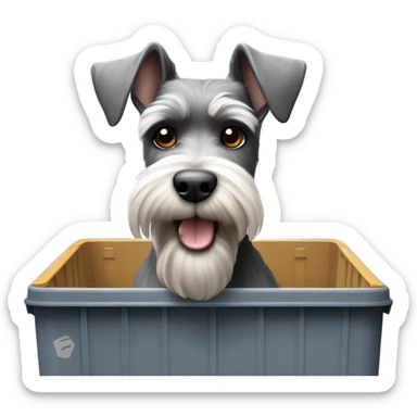 miniature schnauzer dumpster diving  sticker