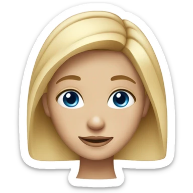 A girl with Kind blonde hair blue eyes and freckles sticker