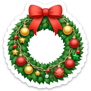 Christmas wreath with christmas charms sticker