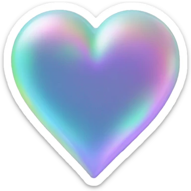 Holographic heart sticker