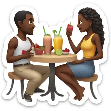 people having a date over a smoothie sticker