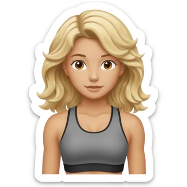 iOS 18 aesthetic wavy blondie girl gym sticker