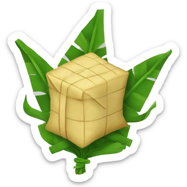 2 ketupat untuk hari raya. isinya nasi. sticker
